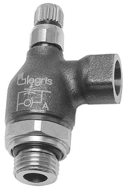 Legris - 1/4" BSPP Metal Threaded Flow Control Regulator - 0 to 145 psi, Treated Brass Material & Buna Nitrile O-Ring - Exact Tool & Supply