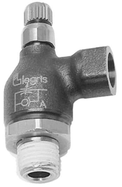 Legris - 3/8" NPT Mini Swivel Flow Control Regulator - 0 to 145 psi, Treated Brass Material & Viton O-Ring - Exact Tool & Supply