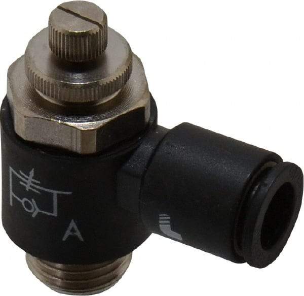 Legris - 8mm Tube OD x 1/4" BSPP Miniature Flow Control Regulator - 0 to 145 psi & Nylon Material - Exact Tool & Supply
