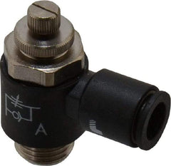 Legris - 8mm Tube OD x 1/4" BSPP Miniature Flow Control Regulator - 0 to 145 psi & Nylon Material - Exact Tool & Supply