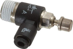 Legris - 1/8" OD x 1/8" NPT Miniature Flow Control Regulator - 0 to 145 psi & Nylon Material - Exact Tool & Supply