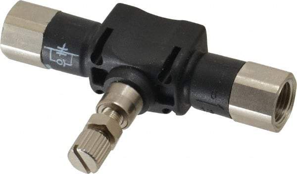 Legris - 1/8" NPT Threaded In-Line Flow Control Valve - 0 to 145 psi & Nylon Material - Exact Tool & Supply