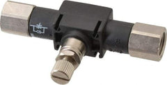 Legris - 1/4" NPT Threaded In-Line Flow Control Valve - 0 to 145 psi & Nylon Material - Exact Tool & Supply
