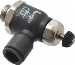Legris - 10mm Tube OD x 1/4 Male BSPP Compact Meter Out Flow Control Valve - 14.5 to 145 psi, Nylon - Exact Tool & Supply