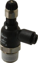Legris - 5/32" Tube OD x 1/4 Male NPT Compact Meter Out Flow Control Valve - 14.5 to 145 psi, Nylon - Exact Tool & Supply