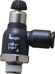 Legris - 6mm Tube OD x 1/8 Male BSPT Compact Meter Out Flow Control Valve - 14.5 to 145 psi, Nylon - Exact Tool & Supply
