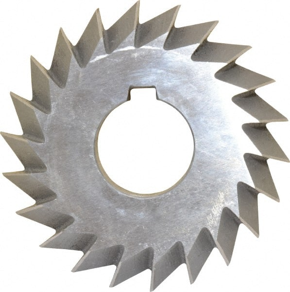 Value Collection - 3° 3" Cut Diam, 5/8" Cut Width, 1" Arbor, High Speed Steel Double-Angle Cutter - Exact Tool & Supply