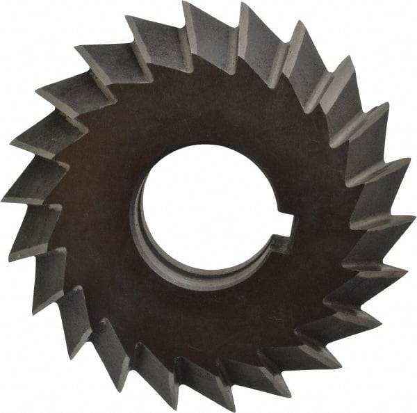Value Collection - 3° 3" Cut Diam, 3/4" Cut Width, 1" Arbor, High Speed Steel Double-Angle Cutter - Exact Tool & Supply