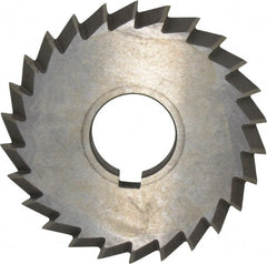 Value Collection - 4° 4" Cut Diam, 1/2" Cut Width, 1-1/4" Arbor, High Speed Steel Double-Angle Cutter - Exact Tool & Supply