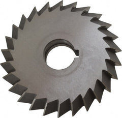 Value Collection - 4° 4" Cut Diam, 3/4" Cut Width, 1" Arbor, High Speed Steel Double-Angle Cutter - Exact Tool & Supply