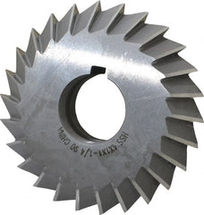 Value Collection - 4° 4" Cut Diam, 1" Cut Width, 1-1/4" Arbor, High Speed Steel Double-Angle Cutter - Exact Tool & Supply