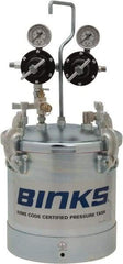 Binks - Paint Sprayer Pressure Tank - 2.8 Gallon ASME with 2 Regulators, Compatible with Air Operated Spray Guns - Exact Tool & Supply