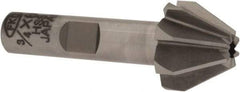 Interstate - 3/4" Large x 5/16" Small Diam, 17/32" Width of Cut, 60° Included Angle, High Speed Steel Face Angle Cutter - 3/8" Shank Diam, 2-3/32" Overall Length, Weldon Flat - Exact Tool & Supply