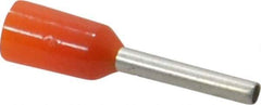 ACI - 22 AWG, Partially Insulated, Crimp Electrical Wire Ferrule - 8mm Long x 1.3mm Diameter Pin, 14mm Overall Length - Exact Tool & Supply