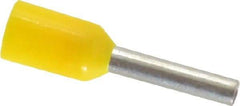 ACI - 18 AWG, Partially Insulated, Crimp Electrical Wire Ferrule - 8mm Long x 1.7mm Diameter Pin, 14.4mm Overall Length - Exact Tool & Supply