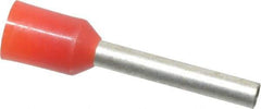 ACI - 16 AWG, Partially Insulated, Crimp Electrical Wire Ferrule - 12mm Long x 2mm Diameter Pin, 18.4mm Overall Length - Exact Tool & Supply