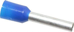 ACI - 14 AWG, Partially Insulated, Crimp Electrical Wire Ferrule - 12mm Long x 2.6mm Diameter Pin, 19mm Overall Length - Exact Tool & Supply