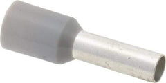 ACI - 12 AWG, Partially Insulated, Crimp Electrical Wire Ferrule - 10mm Long x 3.2mm Diameter Pin, 17-1/2mm Overall Length - Exact Tool & Supply