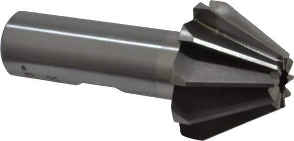 Interstate - 1-1/4" Large x 1/2" Small Diam, 25/32" Width of Cut, 60° Included Angle, High Speed Steel Face Angle Cutter - 5/8" Shank Diam, 2-21/32" Overall Length, Weldon Flat - Exact Tool & Supply