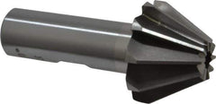Interstate - 1-1/4" Large x 1/2" Small Diam, 25/32" Width of Cut, 60° Included Angle, High Speed Steel Face Angle Cutter - 5/8" Shank Diam, 2-21/32" Overall Length, Weldon Flat - Exact Tool & Supply