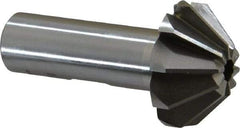 Interstate - 1-1/4" Large x 1/2" Small Diam, 17/32" Width of Cut, 90° Included Angle, High Speed Steel Face Angle Cutter - 5/8" Shank Diam, 2-13/32" Overall Length, Weldon Flat - Exact Tool & Supply