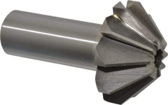 Interstate - 1-5/8" Large x 5/8" Small Diam, 11/16" Width of Cut, 90° Included Angle, High Speed Steel Face Angle Cutter - 3/4" Shank Diam, 2-11/16" Overall Length, Weldon Flat - Exact Tool & Supply