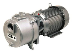 American Machine & Tool - 230/460 Volt, 17/9 Amp, 3 Phase, 5 HP, Self Priming Sewage Trash Pump - 184JM Frame, 2 Inch Inlet, TEFC Motor, Cast Iron Housing, Stainless Steel Impeller, Buna N Seal - Exact Tool & Supply