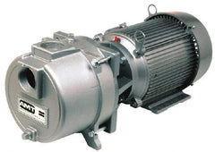 American Machine & Tool - 230 Volt, 20 Amp, 1 Phase, 5 HP, Self Priming Sewage Trash Pump - 184JM Frame, 2 Inch Inlet, TEFC Motor, Cast Iron Housing, Stainless Steel Impeller, Buna N Seal - Exact Tool & Supply