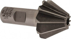 Interstate - 1-5/8" Large x 5/8" Small Diam, 1-1/16" Width of Cut, 60° Included Angle, Cobalt Face Angle Cutter - 3/4" Shank Diam, 3-1/16" Overall Length, Weldon Flat - Exact Tool & Supply