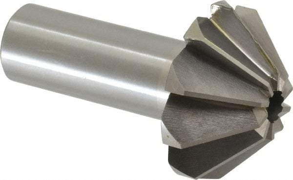 Interstate - 1-5/8" Large x 5/8" Small Diam, 11/16" Width of Cut, 90° Included Angle, Cobalt Face Angle Cutter - 3/4" Shank Diam, 2-11/16" Overall Length, Weldon Flat - Exact Tool & Supply