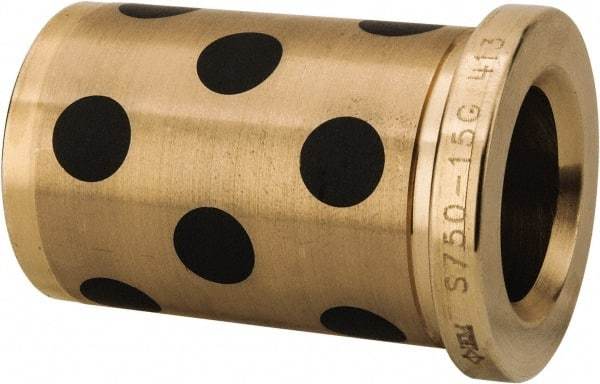 Dayton Lamina - 3/4" ID x 1-7/8" OAL, Aluminum Bronze, Die & Mold Shoulder Bushing - Shoulder, 1-1/8" Bottom OD, 1-1/8" Top OD, 1.3" Collar OD, 1-11/16" Above Collar - Exact Tool & Supply