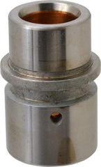 Dayton Lamina - 1" ID x 2-11/16" OAL, Steel, Bronze Plated Die & Mold Shoulder Bushing - Shoulder, 1.72" Bottom OD, 1-1/2" Top OD, 1.845" Collar OD, 1-3/4" Under Collar, 15/16" Above Collar - Exact Tool & Supply