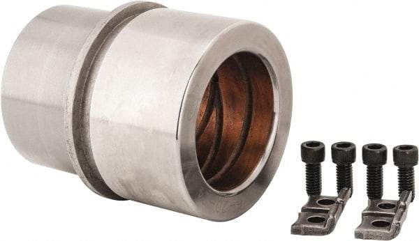 Dayton Lamina - 2-1/2" ID x 4-3/8" OAL, Steel, Bronze Plated Die & Mold Shoulder Bushing - Shoulder, 3.659" Bottom OD, 3-1/4" Top OD, 3.814" Collar OD, 2-1/2" Under Collar, 1-7/8" Above Collar - Exact Tool & Supply