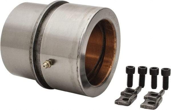 Dayton Lamina - 3" ID x 4-3/8" OAL, Steel, Bronze Plated Die & Mold Shoulder Bushing - Shoulder, 4.19" Bottom OD, 3-3/4" Top OD, 4.283" Collar OD, 2-1/2" Under Collar, 1-7/8" Above Collar - Exact Tool & Supply