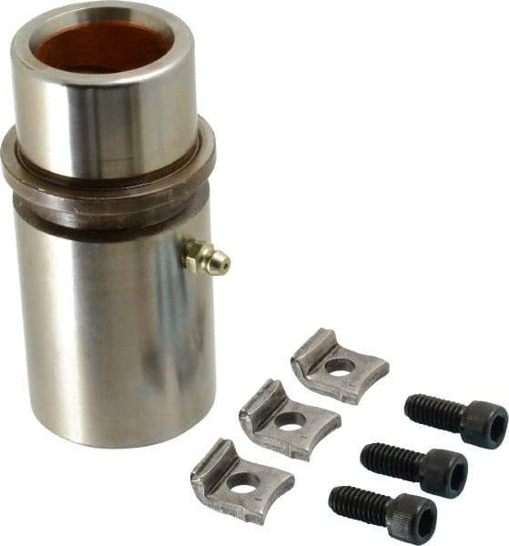 Dayton Lamina - 1-1/4" ID x 4-1/8" OAL, Steel, Bronze Plated Die & Mold Shoulder Bushing - Extra Long Shoulder, 1.94" Bottom OD, 1-3/4" Top OD, 2.095" Collar OD, 3" Under Collar, 1-1/8" Above Collar - Exact Tool & Supply