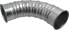 Made in USA - 4" ID Galvanized Duct Fitting - 7.32" Long, 24 Gage - Exact Tool & Supply