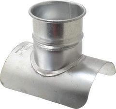 Made in USA - 6-4" ID Galvanized Duct Tap-In - 8" Long, 24 to 20 Gage - Exact Tool & Supply