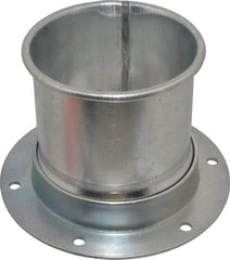 Made in USA - 4" ID Galvanized Duct Flange Adapter - 5" Long, 24 Gage - Exact Tool & Supply