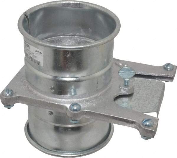Made in USA - 4" ID Galvanized Duct Blast Gate - 7" Long, 24 Gage - Exact Tool & Supply