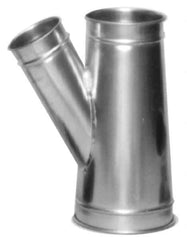Made in USA - 6-4-4" ID Galvanized Duct In-Line Branch - 17" Long, 22 Gage - Exact Tool & Supply