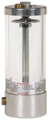 LDI Industries - 1 Outlet, Polymer Bowl, 1,442.06 Cu. cm Air-Operated Oil Reservoir - 3/8 NPTF Outlet, 3-1/2" Diam x 15-5/64" High, 60°C Max - Exact Tool & Supply