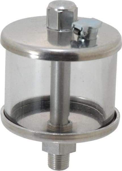 LDI Industries - 1 Outlet, Polymer Bowl, 51.8 mL No Flow Control Oil Reservoir - 1/8 NPTF Outlet, 2" Diam x 3-1/8" High, 60°C Max - Exact Tool & Supply