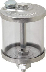 LDI Industries - 1 Outlet, Polymer Bowl, 266.2 mL No Flow Control Oil Reservoir - 1/8 NPTF Outlet, 3" Diam x 5-3/8" High, 60°C Max - Exact Tool & Supply