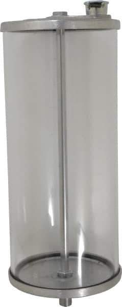 LDI Industries - 1 Outlet, Polymer Bowl, 3.79 L No Flow Control Oil Reservoir - 3/8 NPTF Outlet, 5-1/2" Diam x 14-15/16" High, 60°C Max - Exact Tool & Supply