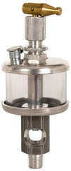 LDI Industries - 1 Outlet, Glass Bowl, 73.9 mL Manual-Adjustable Oil Reservoir - 3/8 NPTF Outlet, 2" Diam x 5-3/4" High, 121.11°C Max - Exact Tool & Supply