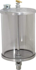 LDI Industries - 1 Outlet, Polymer Bowl, 1.89 L Manual-Adjustable Oil Reservoir - 1/2 NPTF Outlet, 5-1/2" Diam x 12-1/16" High, 71.11°C Max - Exact Tool & Supply