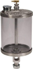 LDI Industries - 1 Outlet, Polymer Bowl, 0.95 L Manual-Adjustable Oil Reservoir - 5/8-18 UNF Outlet, 4-1/4" Diam x 9-3/8" High, 71.11°C Max - Exact Tool & Supply