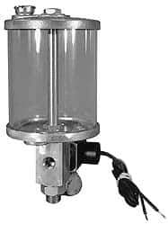 LDI Industries - Acrylic Bowl, 354.9 mL Electric-Adjustable Oil Reservoir - 5/6-18 Straight Outlet, 3" Diam x 7" High - Exact Tool & Supply