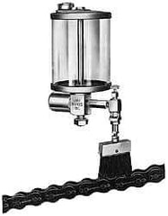 LDI Industries - 1 Outlet, Polymer Bowl, 73.9 mL Electric-Adjustable Oil Reservoir - 2" Diam x 4-11/16" High, 121.1 (Nylon Brush), 60°C (Polymer) Max - Exact Tool & Supply