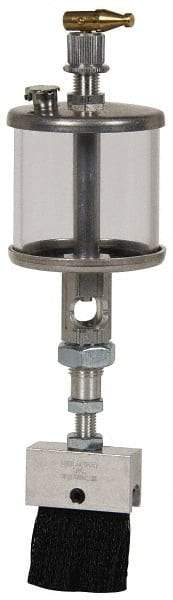 LDI Industries - 1 Outlet, Polymer Bowl, 1.89 L Manual-Adjustable Oil Reservoir - 5/8-18 UNF Outlet, 5-1/2" Diam x 11-5/16" High, 121.1 (Nylon Brush), 60°C (Polymer) Max - Exact Tool & Supply